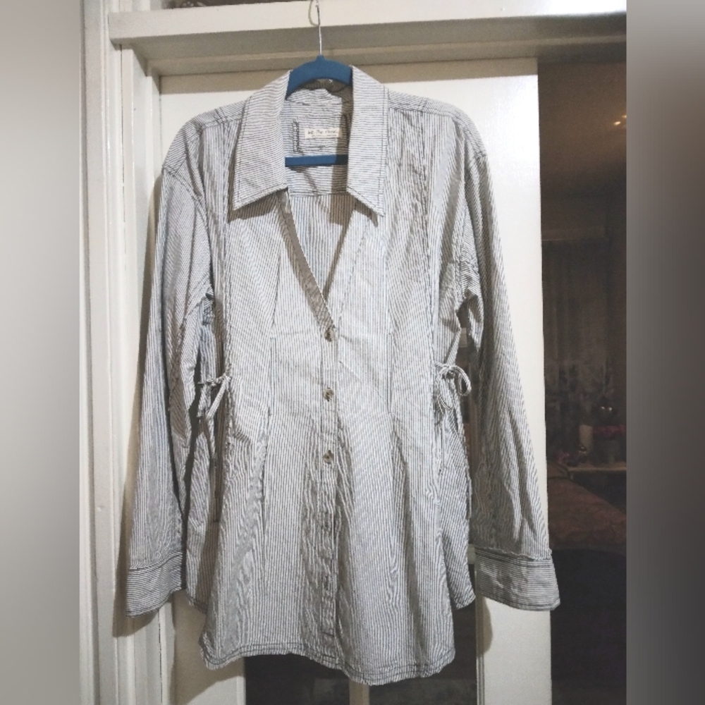 Free People Pinstriped Blouse
